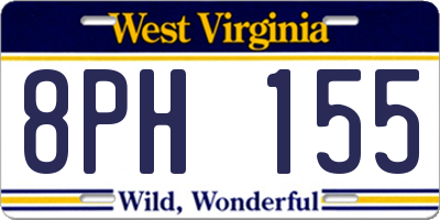 WV license plate 8PH155