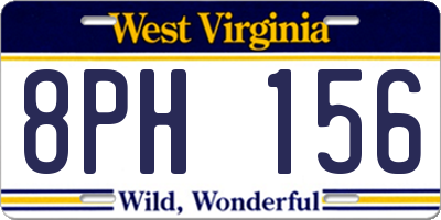 WV license plate 8PH156