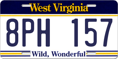WV license plate 8PH157