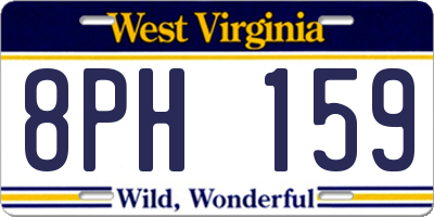 WV license plate 8PH159