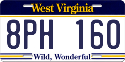 WV license plate 8PH160