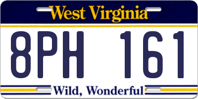 WV license plate 8PH161