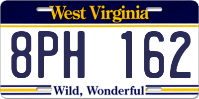 WV license plate 8PH162