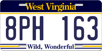 WV license plate 8PH163