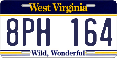 WV license plate 8PH164