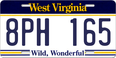 WV license plate 8PH165