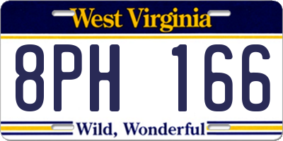 WV license plate 8PH166