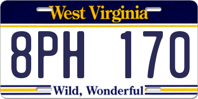 WV license plate 8PH170
