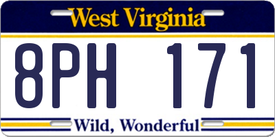 WV license plate 8PH171