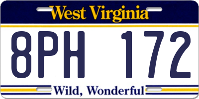 WV license plate 8PH172