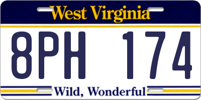 WV license plate 8PH174