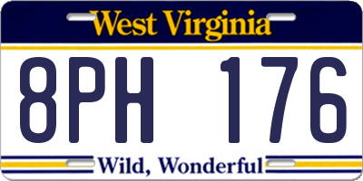 WV license plate 8PH176