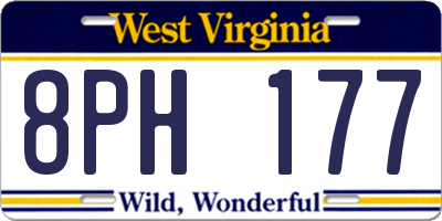 WV license plate 8PH177