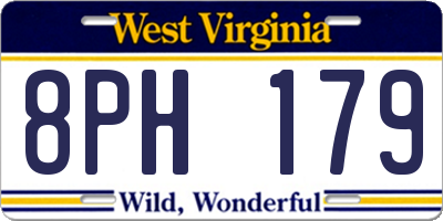 WV license plate 8PH179