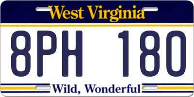 WV license plate 8PH180