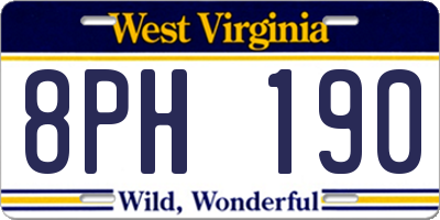 WV license plate 8PH190