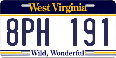 WV license plate 8PH191