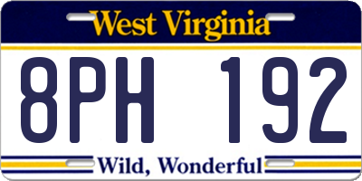 WV license plate 8PH192