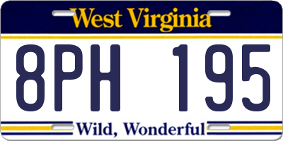 WV license plate 8PH195