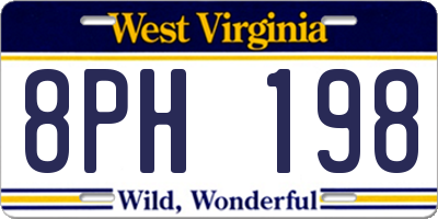 WV license plate 8PH198