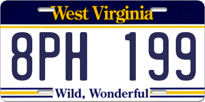 WV license plate 8PH199