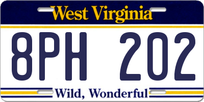 WV license plate 8PH202
