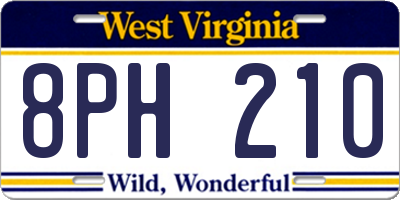 WV license plate 8PH210