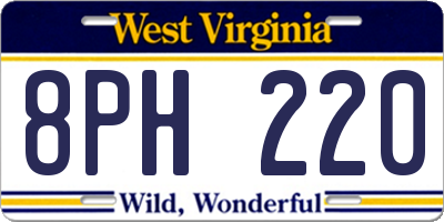 WV license plate 8PH220