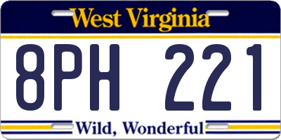 WV license plate 8PH221