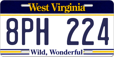 WV license plate 8PH224
