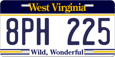 WV license plate 8PH225