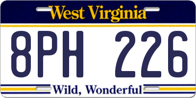 WV license plate 8PH226