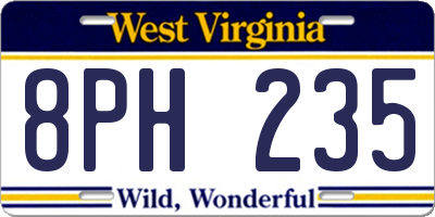 WV license plate 8PH235