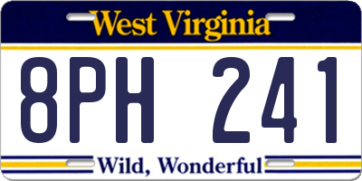 WV license plate 8PH241