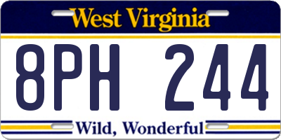 WV license plate 8PH244