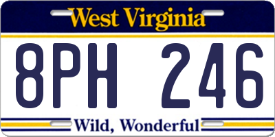 WV license plate 8PH246