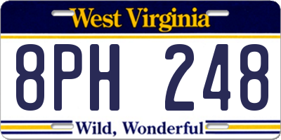 WV license plate 8PH248