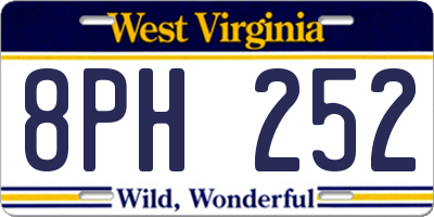 WV license plate 8PH252