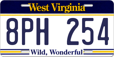 WV license plate 8PH254