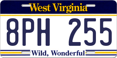 WV license plate 8PH255