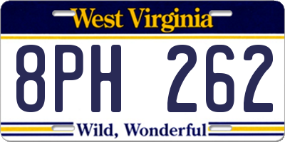 WV license plate 8PH262