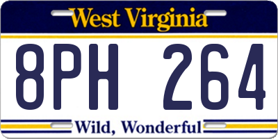 WV license plate 8PH264