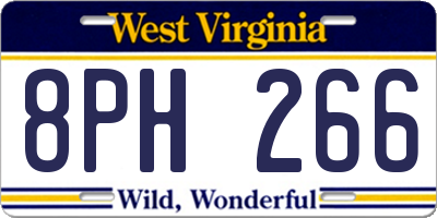 WV license plate 8PH266
