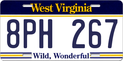 WV license plate 8PH267