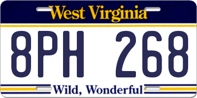 WV license plate 8PH268
