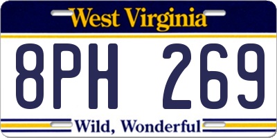 WV license plate 8PH269
