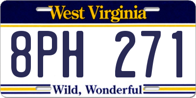 WV license plate 8PH271