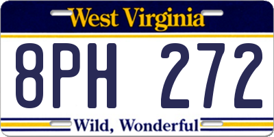 WV license plate 8PH272