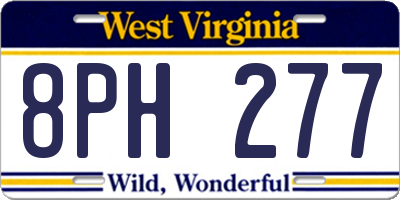 WV license plate 8PH277