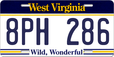 WV license plate 8PH286